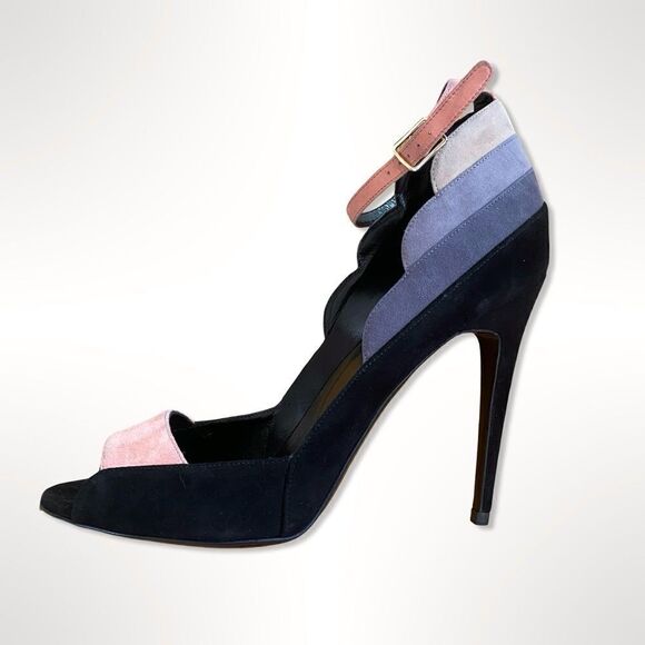 Pierre Hardy Shoes - Pierre Hardy Sz 8.5 Roxy Art Deco Suede Stiletto High Heels Shoes NWOB 38.5